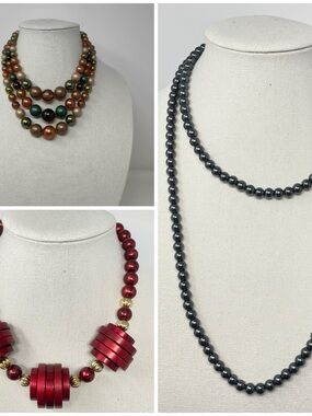 3 Vintage Beaded Necklaces